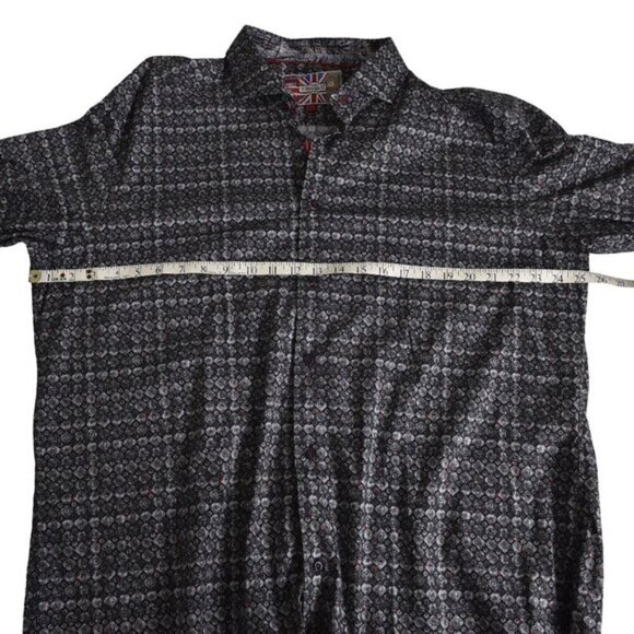7 Downie Street Dress Shirt Button Up Long Sleeve Black Gray Size XXL - Picture 10 of 11